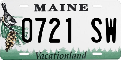 ME license plate 0721SW