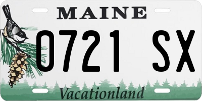 ME license plate 0721SX