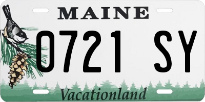 ME license plate 0721SY