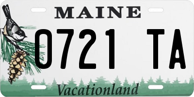 ME license plate 0721TA