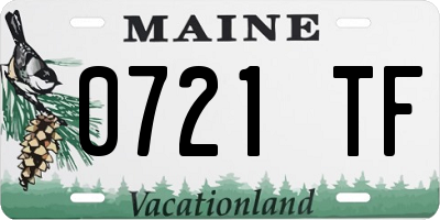 ME license plate 0721TF