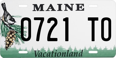 ME license plate 0721TO