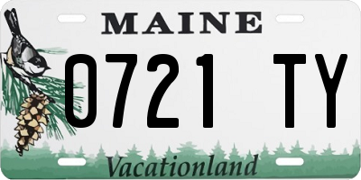 ME license plate 0721TY