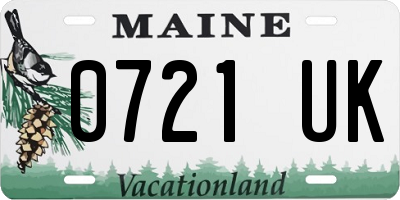 ME license plate 0721UK