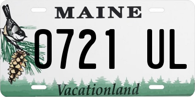 ME license plate 0721UL