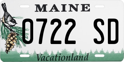 ME license plate 0722SD