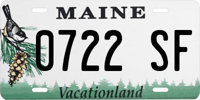 ME license plate 0722SF