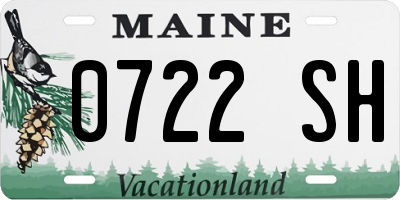 ME license plate 0722SH