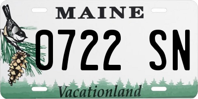 ME license plate 0722SN