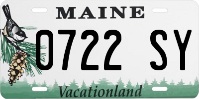 ME license plate 0722SY