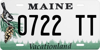 ME license plate 0722TT