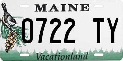 ME license plate 0722TY