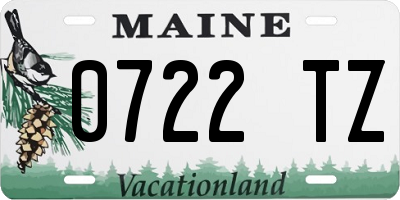 ME license plate 0722TZ