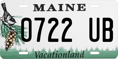 ME license plate 0722UB