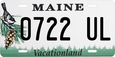ME license plate 0722UL
