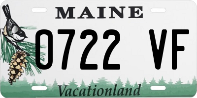 ME license plate 0722VF