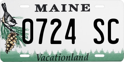 ME license plate 0724SC