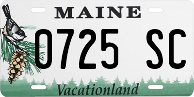 ME license plate 0725SC