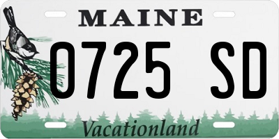 ME license plate 0725SD
