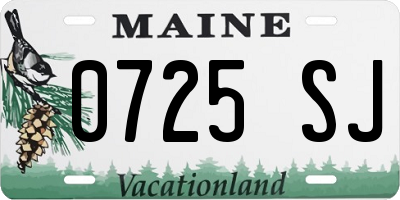ME license plate 0725SJ