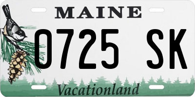 ME license plate 0725SK