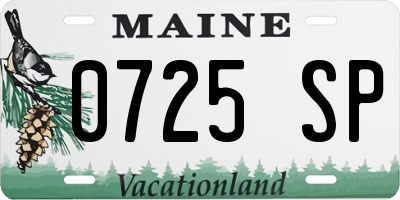 ME license plate 0725SP