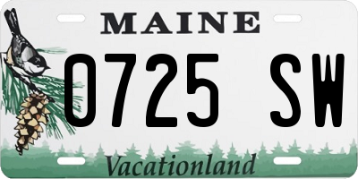 ME license plate 0725SW