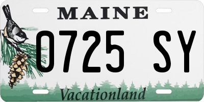 ME license plate 0725SY