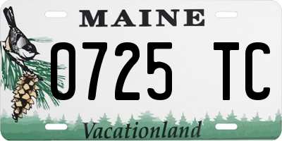 ME license plate 0725TC