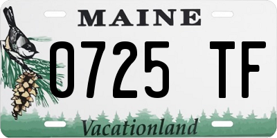 ME license plate 0725TF