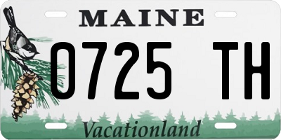 ME license plate 0725TH