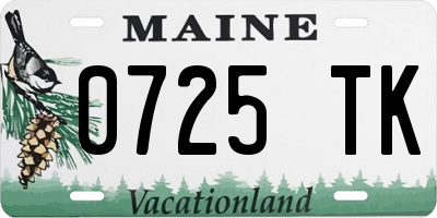 ME license plate 0725TK