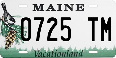 ME license plate 0725TM