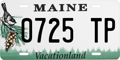 ME license plate 0725TP