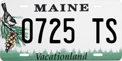 ME license plate 0725TS