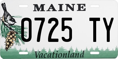 ME license plate 0725TY
