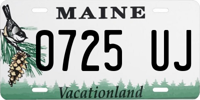 ME license plate 0725UJ