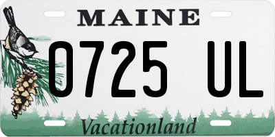 ME license plate 0725UL