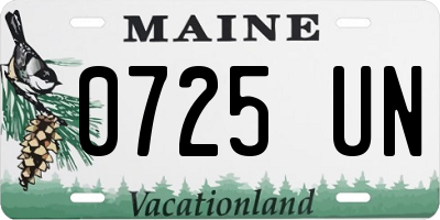 ME license plate 0725UN