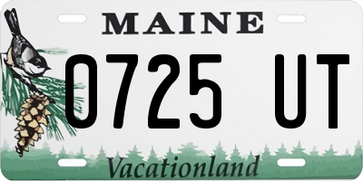 ME license plate 0725UT