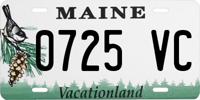 ME license plate 0725VC