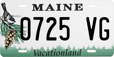 ME license plate 0725VG