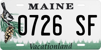 ME license plate 0726SF