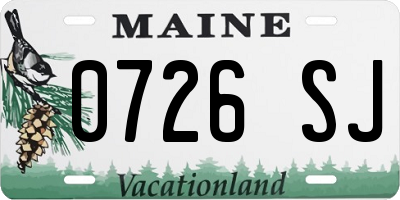 ME license plate 0726SJ
