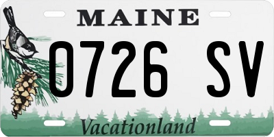 ME license plate 0726SV
