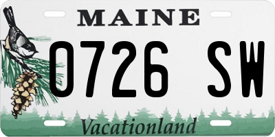 ME license plate 0726SW