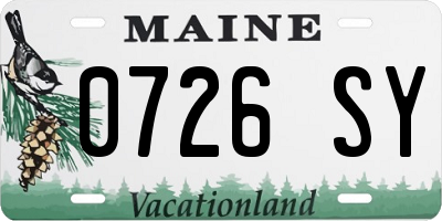 ME license plate 0726SY