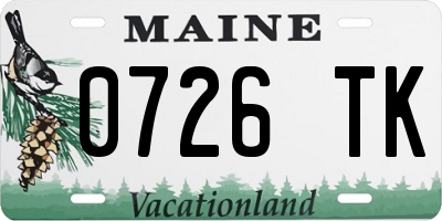 ME license plate 0726TK