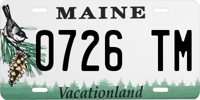ME license plate 0726TM