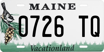 ME license plate 0726TQ